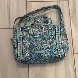Vera Bradley‎ Teal and Blue Paisley Daisy Dot Bag NWOT
